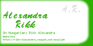 alexandra rikk business card